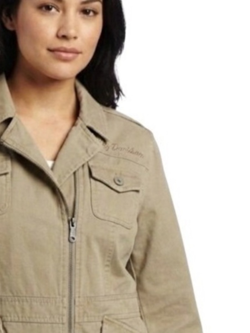 Harley-Davidson Tan Canvas Motorcycle Riding Jacket XL Spring Utility Graphic - Picture 15 of 16